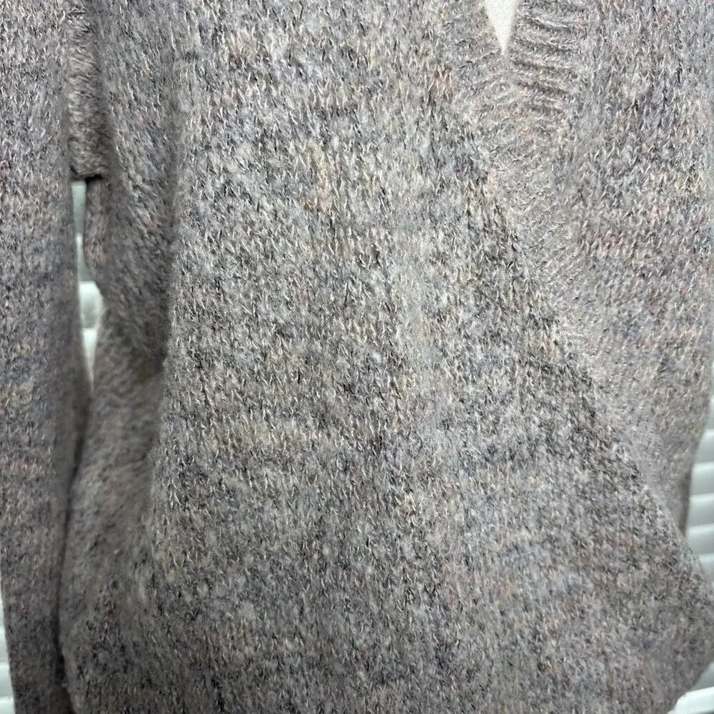 Free People Oversized Sweater Small Wool Blend Slouchy Wrap V-Neck Boho